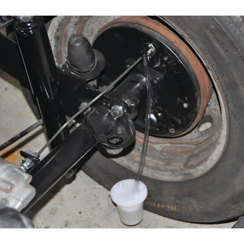 Performance Tool W80626 One Person Brake Bleeder Kit with 3 Adapters, Easily Remove Air from Brake Lines, 12in. Hose Length, 8oz. Cup Capacity - Image 3